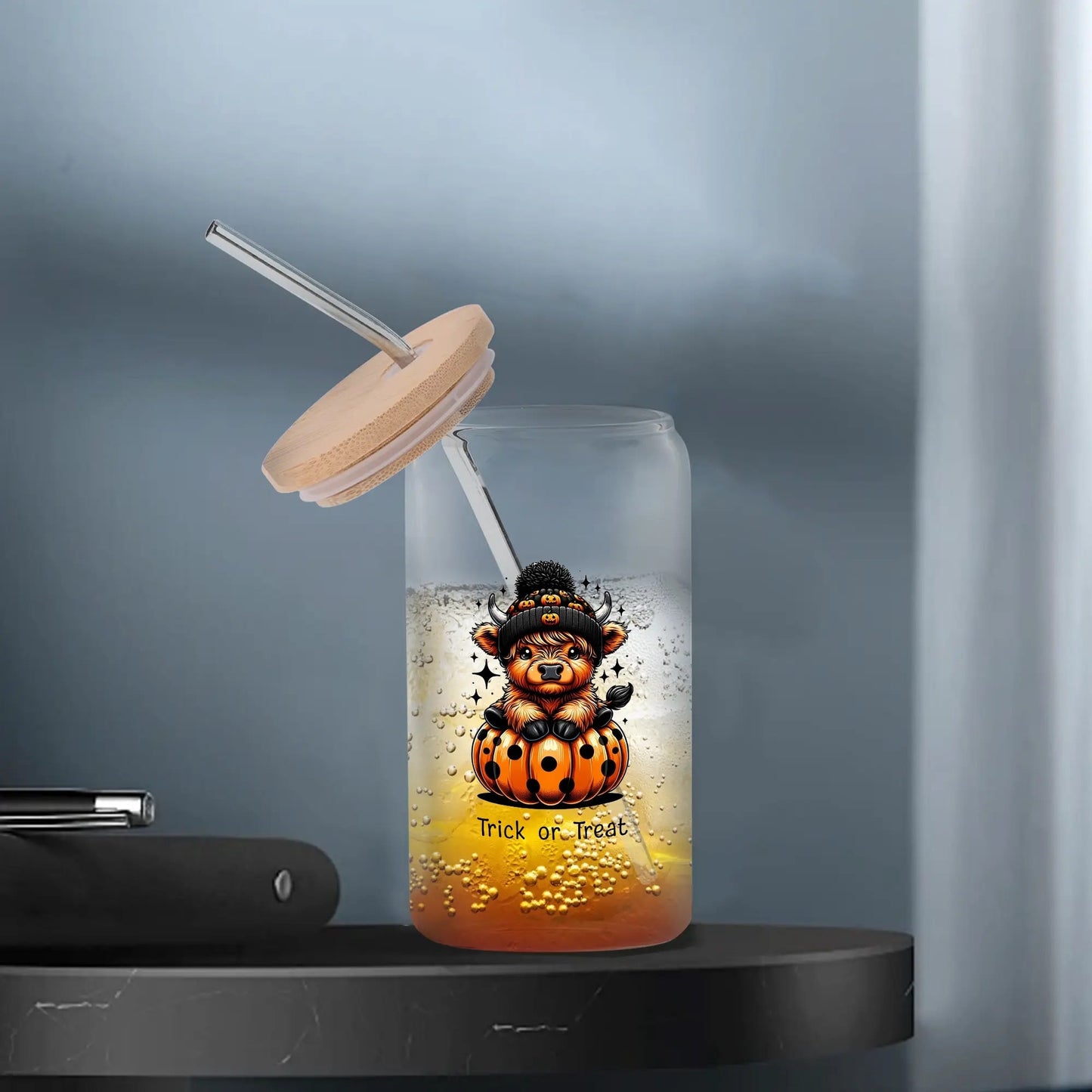 Enchanted Halloween Glass Tumbler – 16oz Personalized Cup for Witchy Fall Brews - De Krys