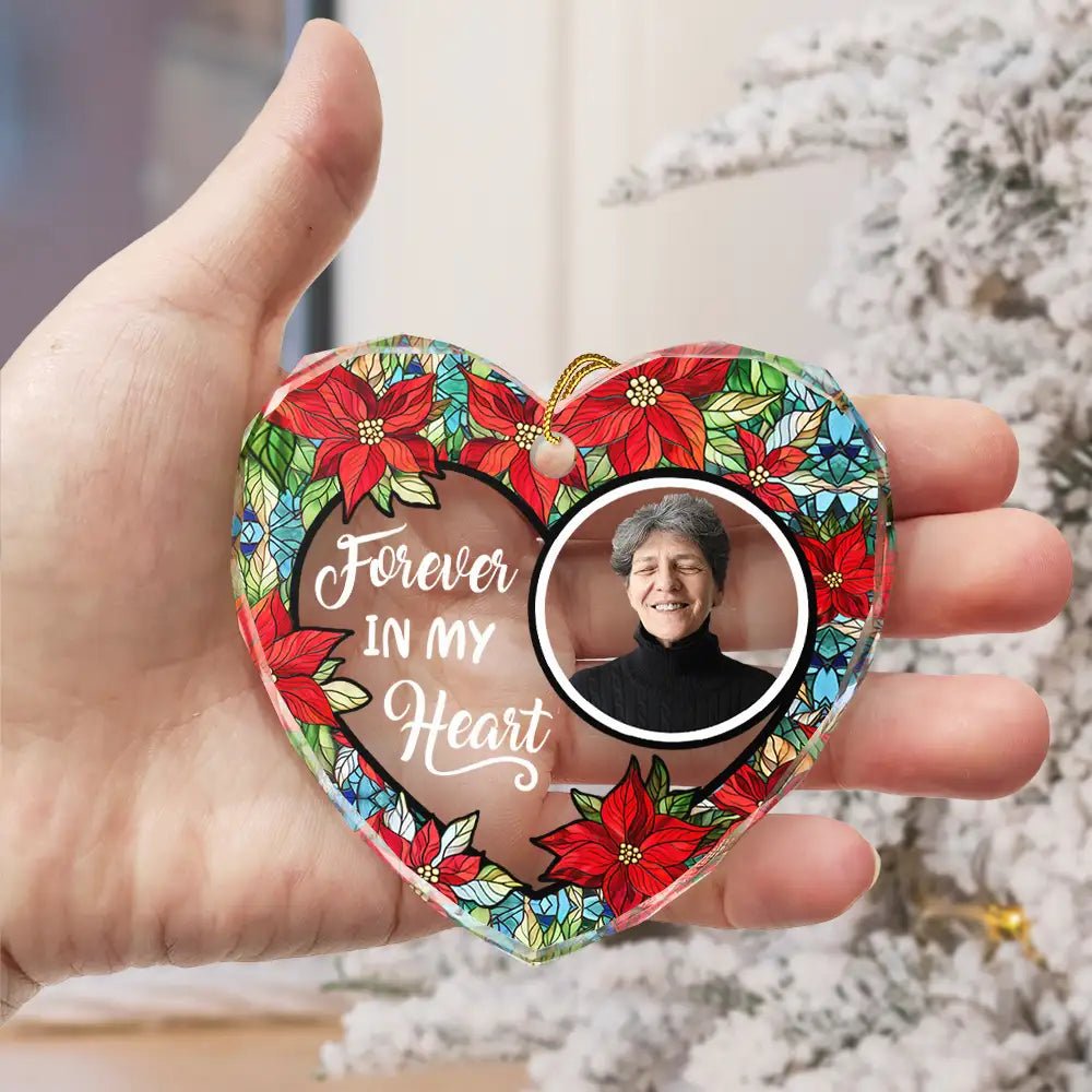 Forever in My Heart Memorial Ornament – Custom Photo Keepsake for Christmas - De Krys