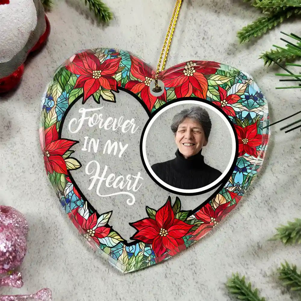 Forever in My Heart Memorial Ornament – Custom Photo Keepsake for Christmas - De Krys
