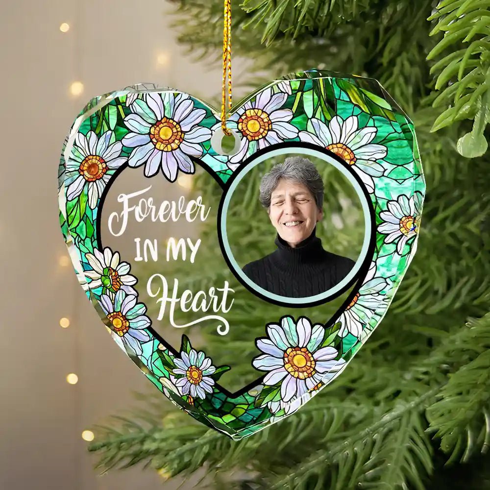 Forever in My Heart Memorial Ornament – Custom Photo Keepsake for Christmas - De Krys