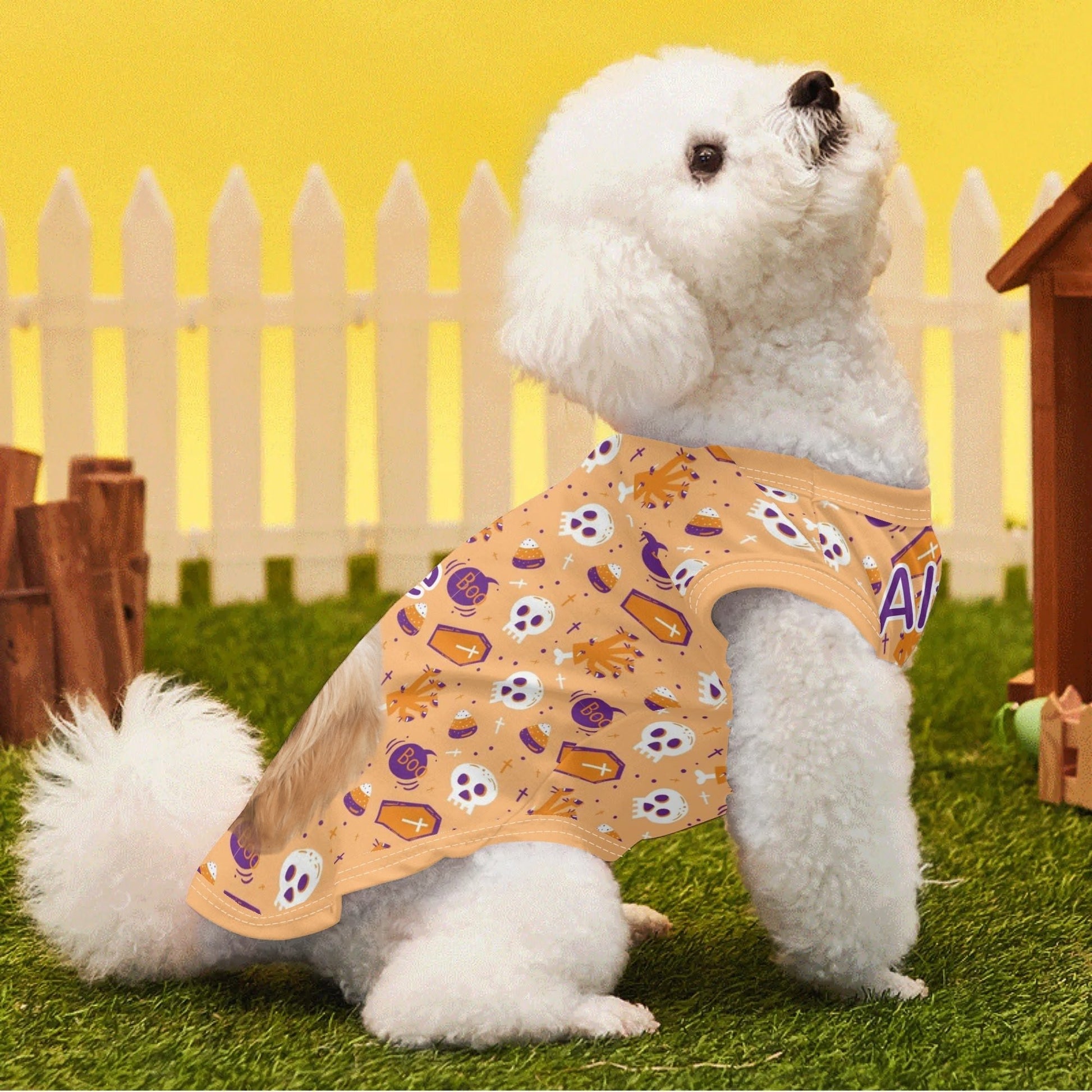 Ghost & Coffin Halloween Pet Shirt – Lightweight Tee for Dogs & Cats - De Krys