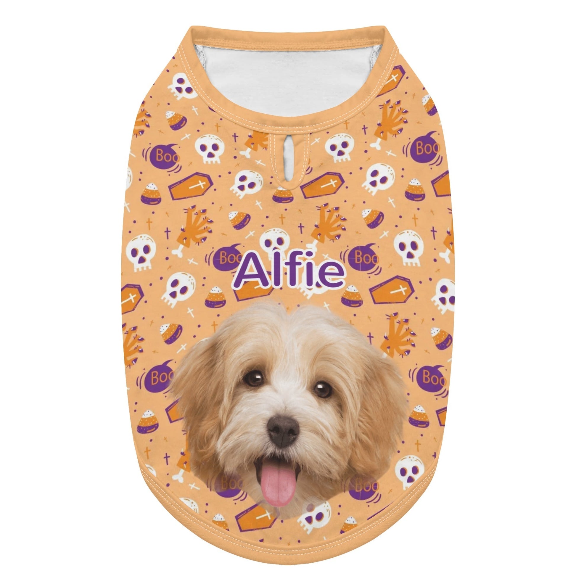 Ghost & Coffin Halloween Pet Shirt – Lightweight Tee for Dogs & Cats - De Krys