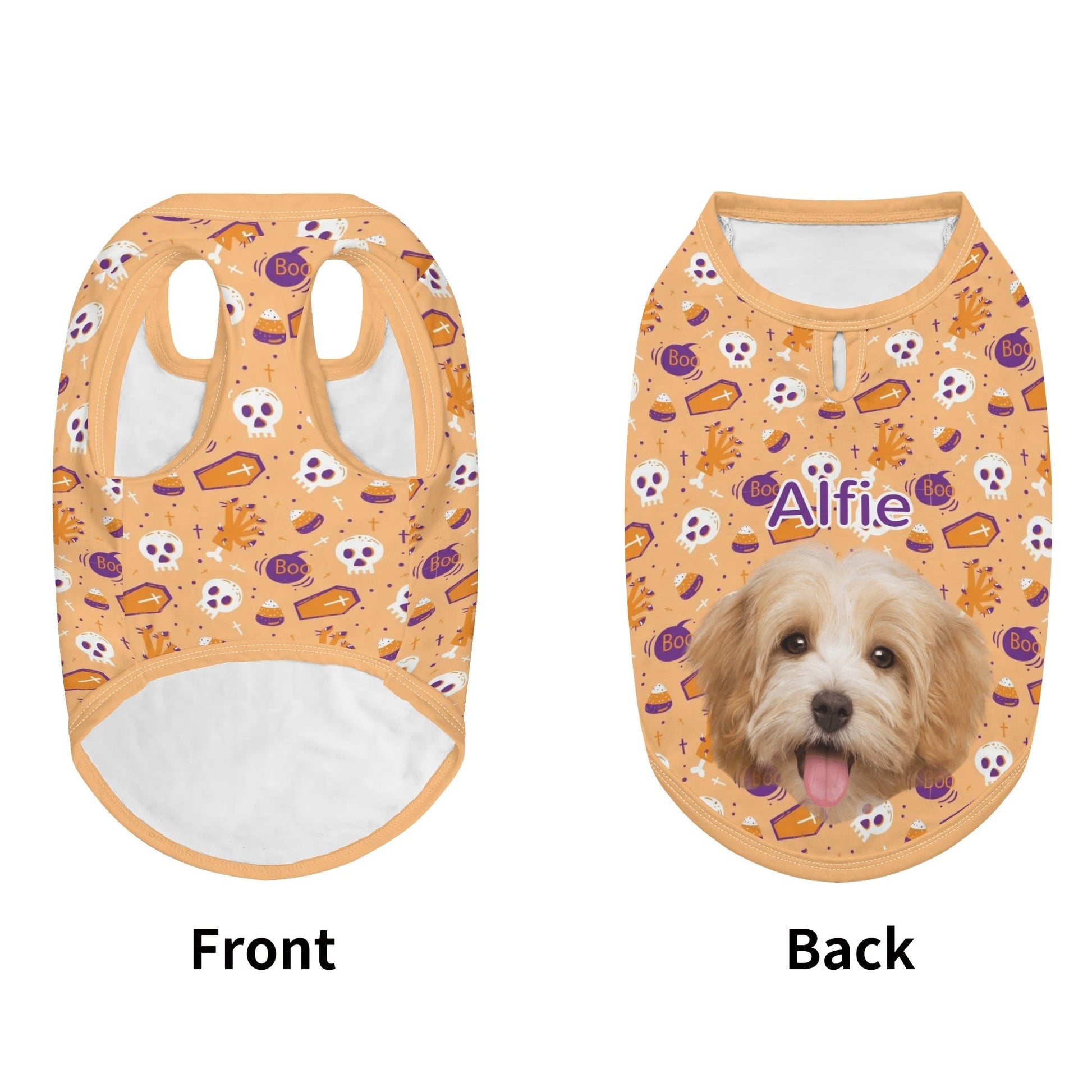 Ghost & Coffin Halloween Pet Shirt – Lightweight Tee for Dogs & Cats - De Krys