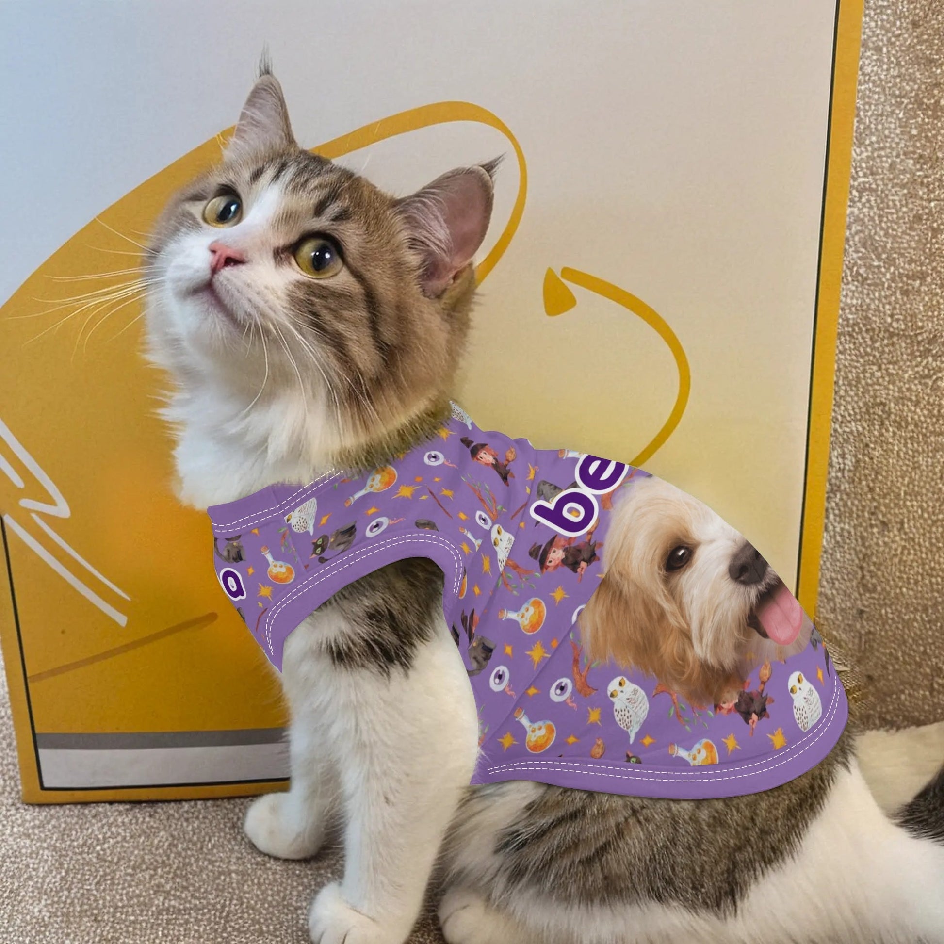 Halloween Pet Costume Shirt – Breathable Ghost & Skull Tee for Dogs & Cats - De Krys