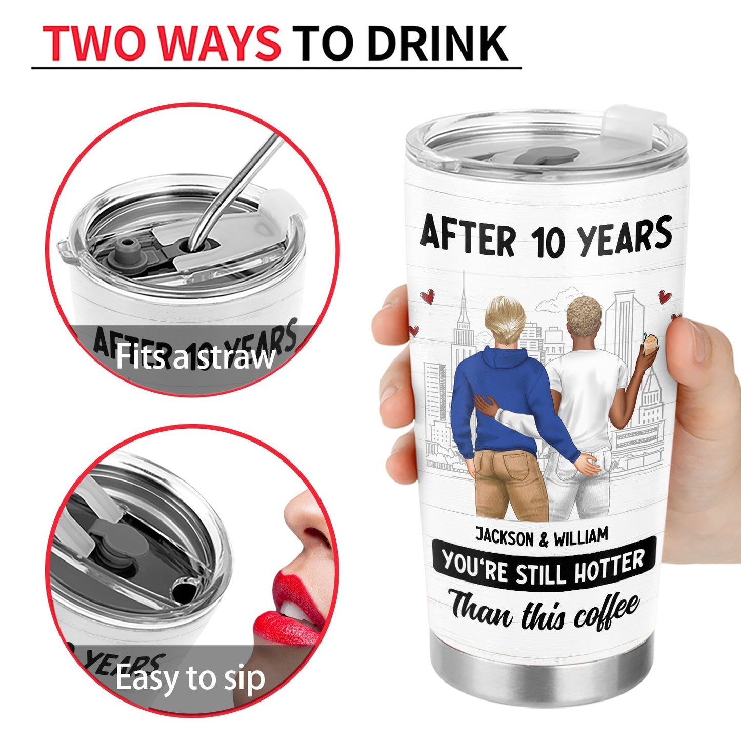 Hotter Than Coffee Tumbler – Personalized Couple’s 40oz Cup Gift - De Krys