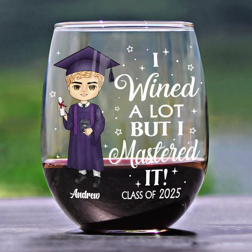 I Wined A Lot” Wine Glass – Funny Personalized Stemless Gift for Wine Lovers - De Krys