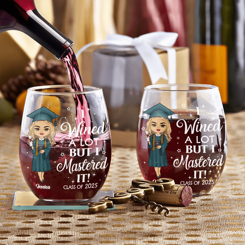 I Wined A Lot” Wine Glass – Funny Personalized Stemless Gift for Wine Lovers - De Krys