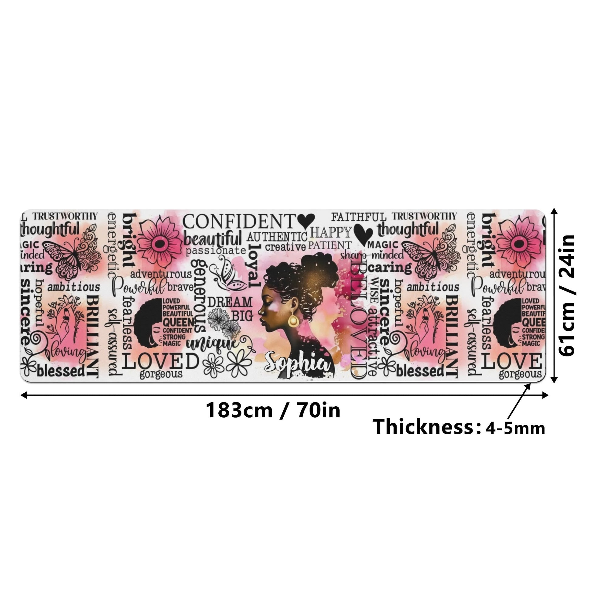 Personalized Affirmation Yoga Mat • Custom Empowerment Fitness Gift - De Krys