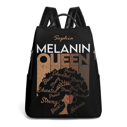 Personalized Afrocentric Backpack • Custom Melanin Queen Bag - De Krys