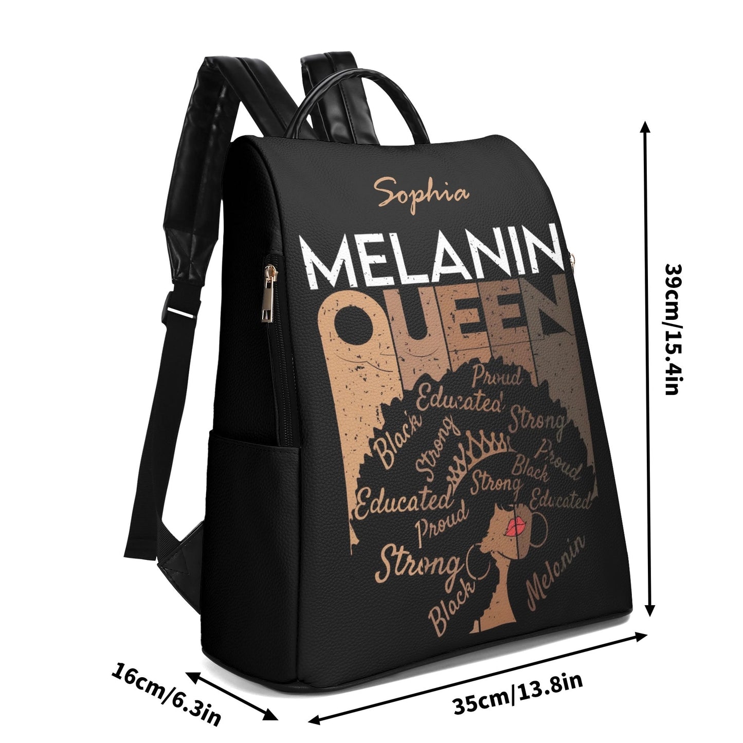Personalized Afrocentric Backpack • Custom Melanin Queen Bag - De Krys