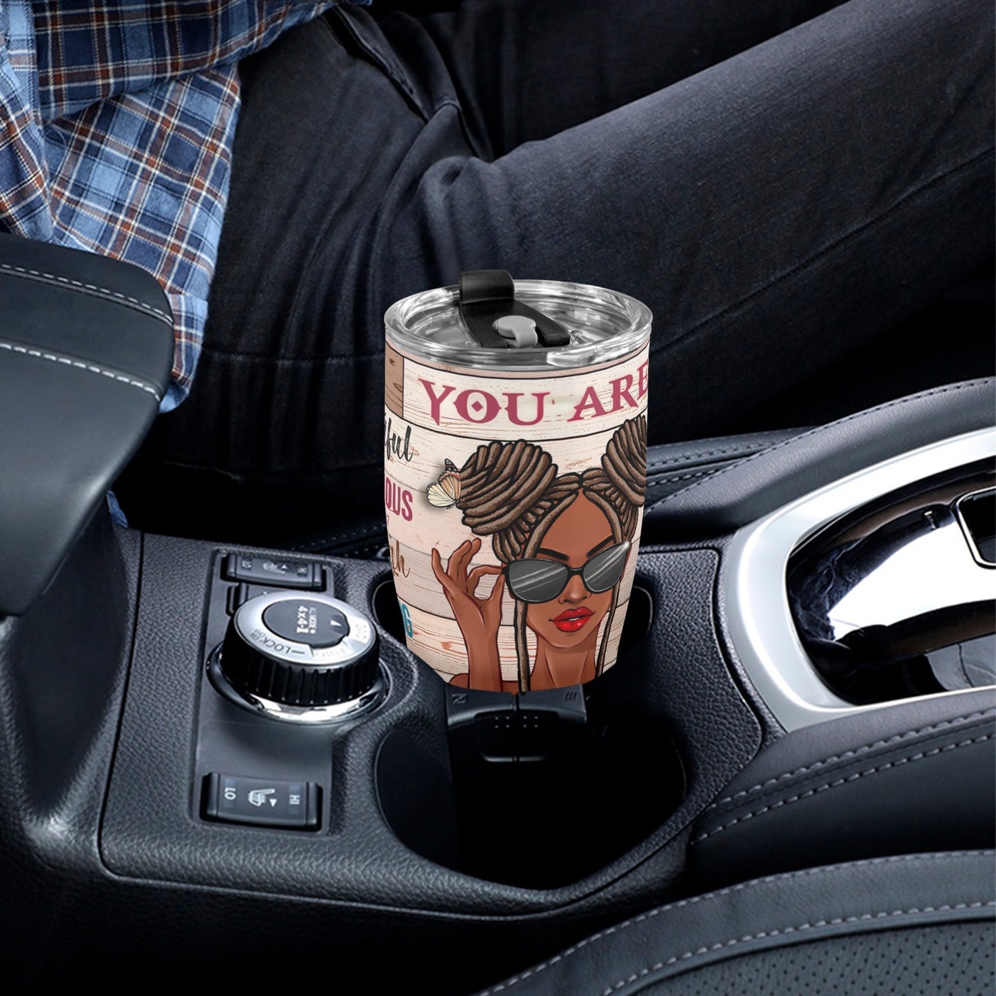 Personalized Afrocentric Tumbler • Custom Black Girl Gift Cup - De Krys