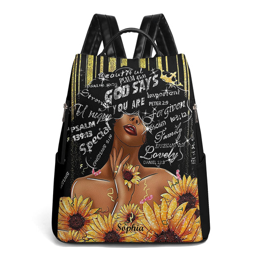 Personalized Christian Backpack • God Says You Are Afrocentric Bag - De Krys