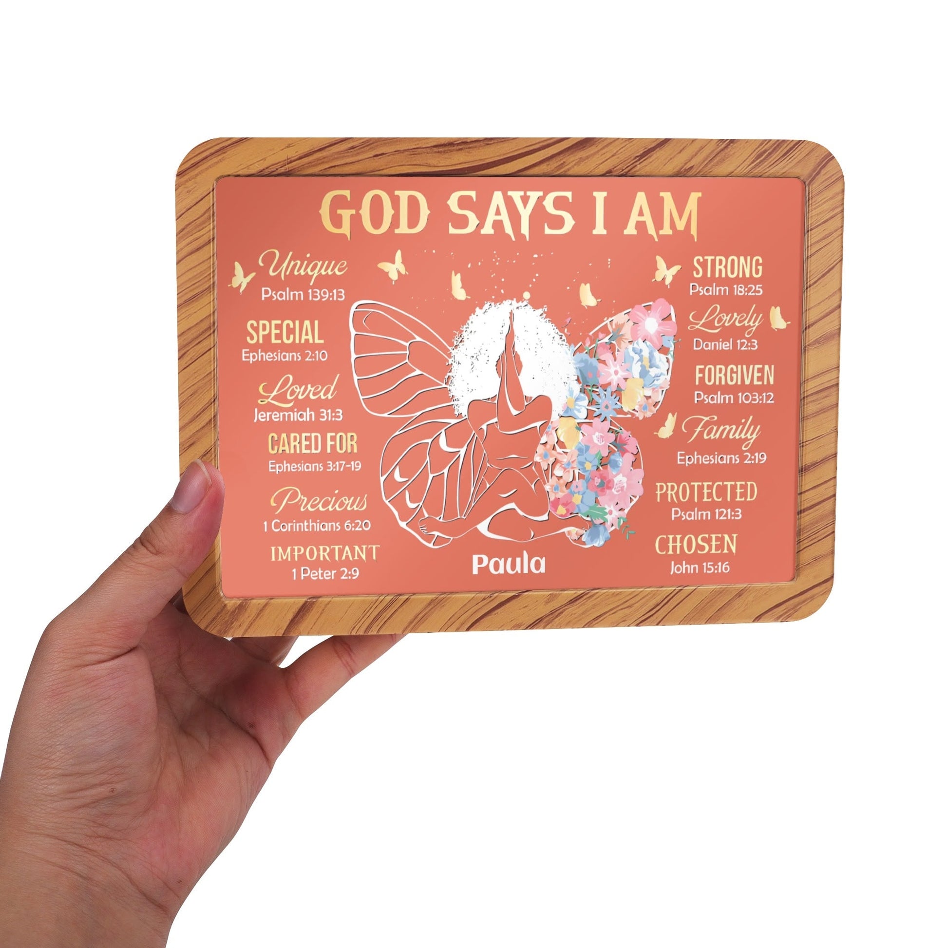 Personalized Christian Name Plaque • God Says I Am Custom Gift - De Krys
