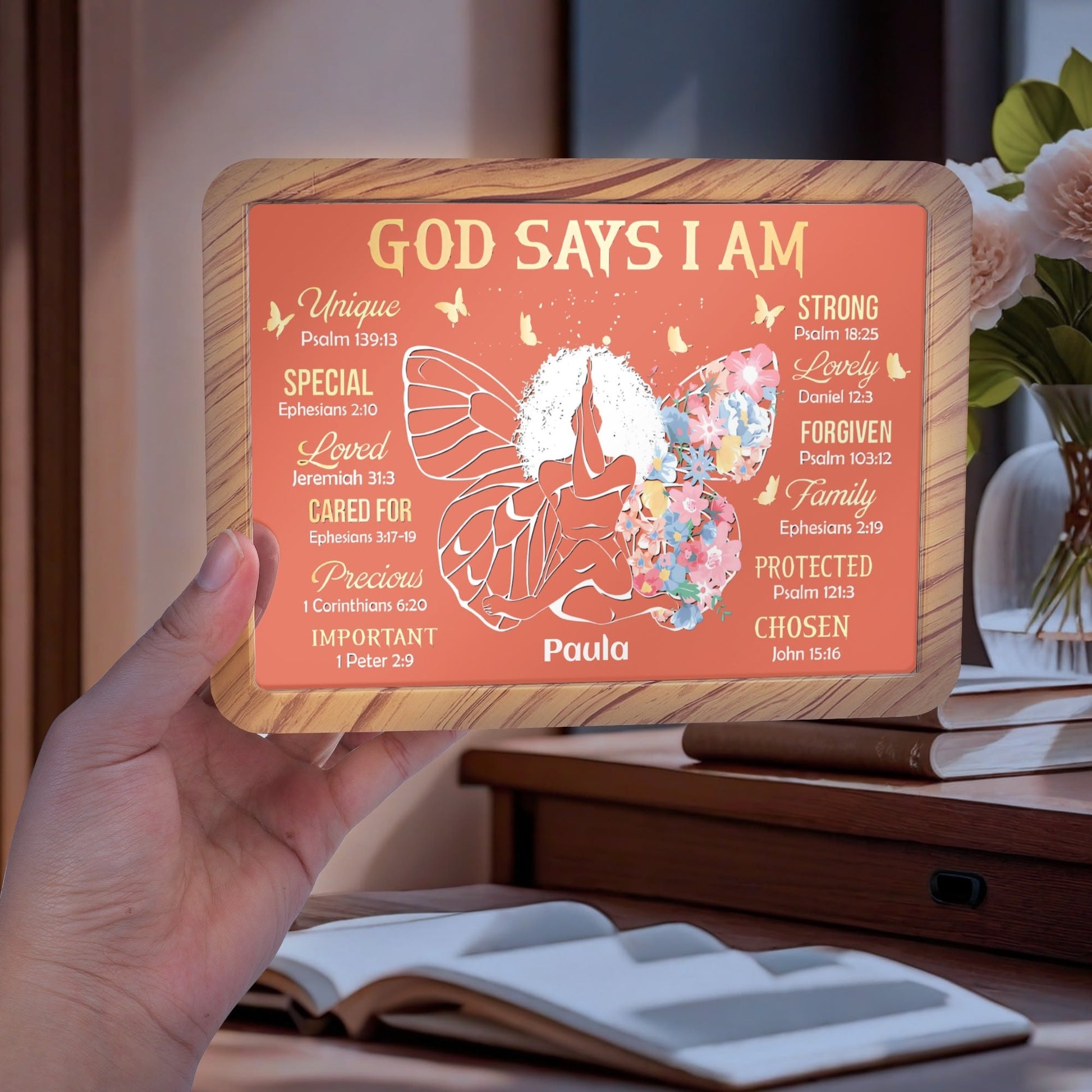 Personalized Christian Name Plaque • God Says I Am Custom Gift - De Krys