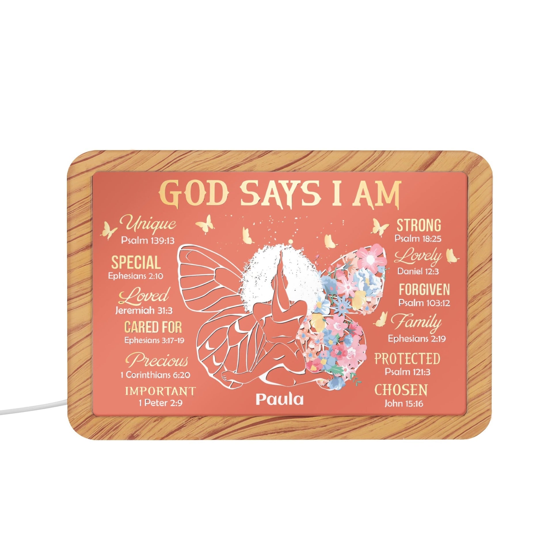 Personalized Christian Name Plaque • God Says I Am Custom Gift - De Krys