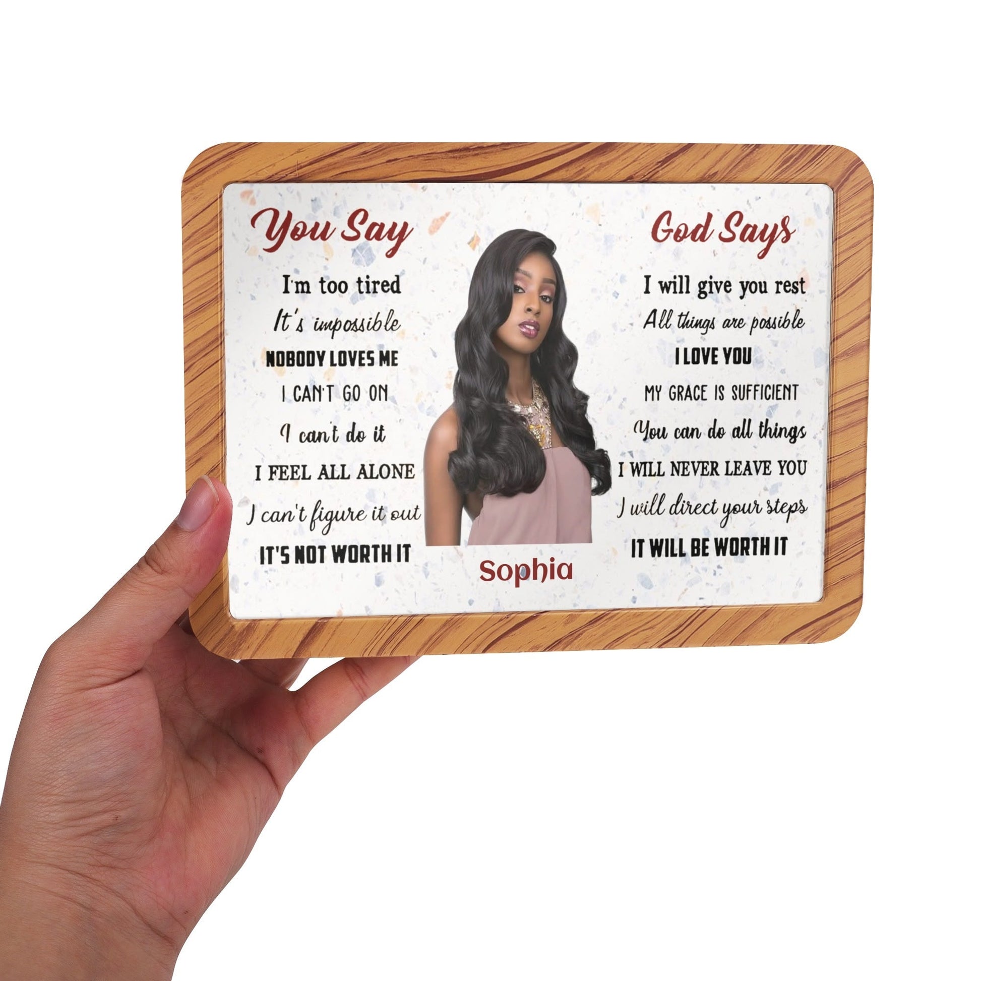 Personalized Christian Photo Plaque • Custom Faith Gift - De Krys
