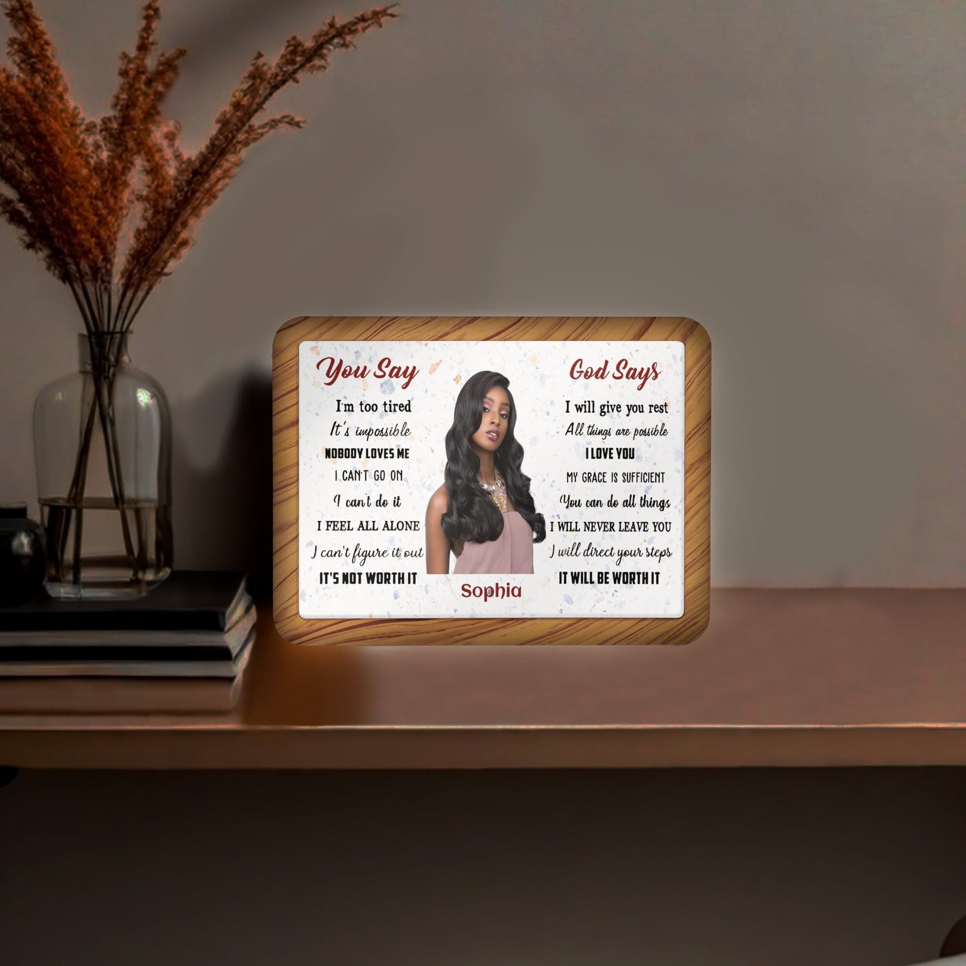 Personalized Christian Photo Plaque • Custom Faith Gift - De Krys