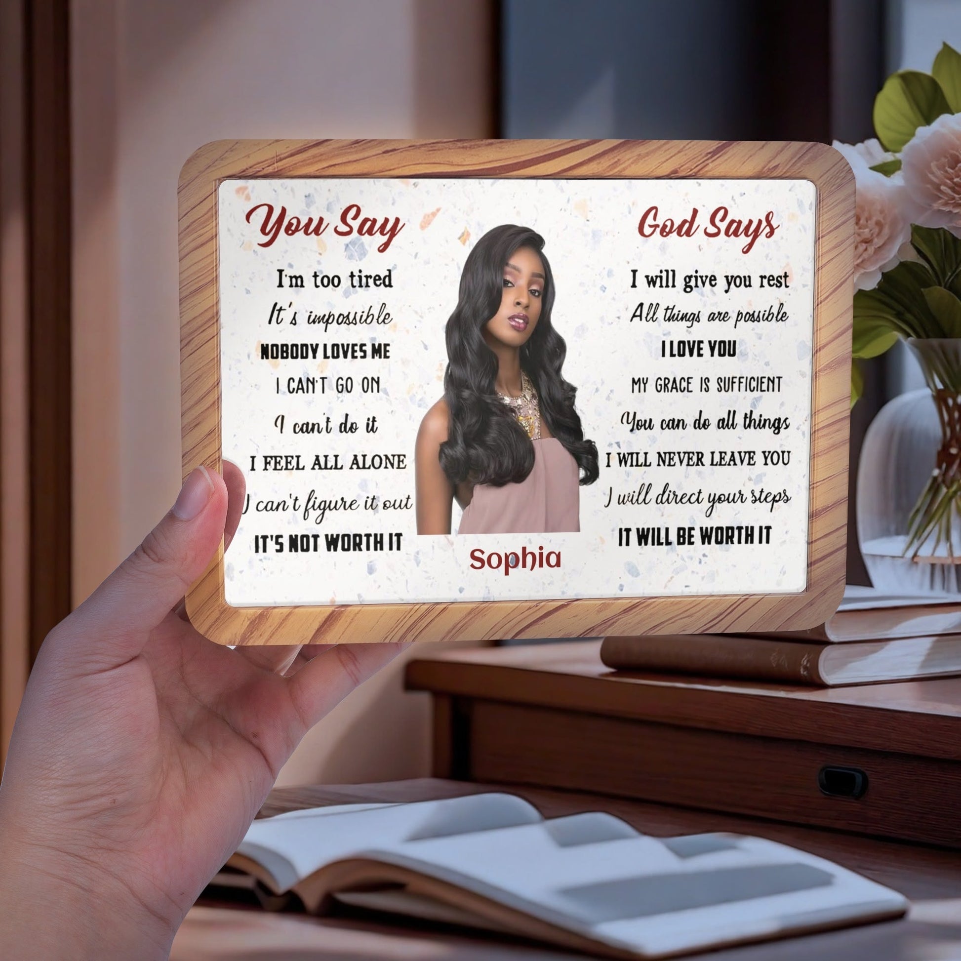 Personalized Christian Photo Plaque • Custom Faith Gift - De Krys