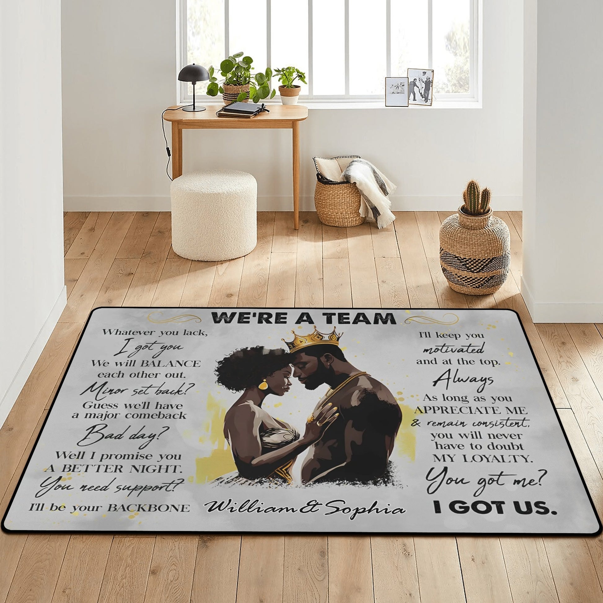 Personalized Couple Rug • Custom Romantic Home Décor Gift - De Krys