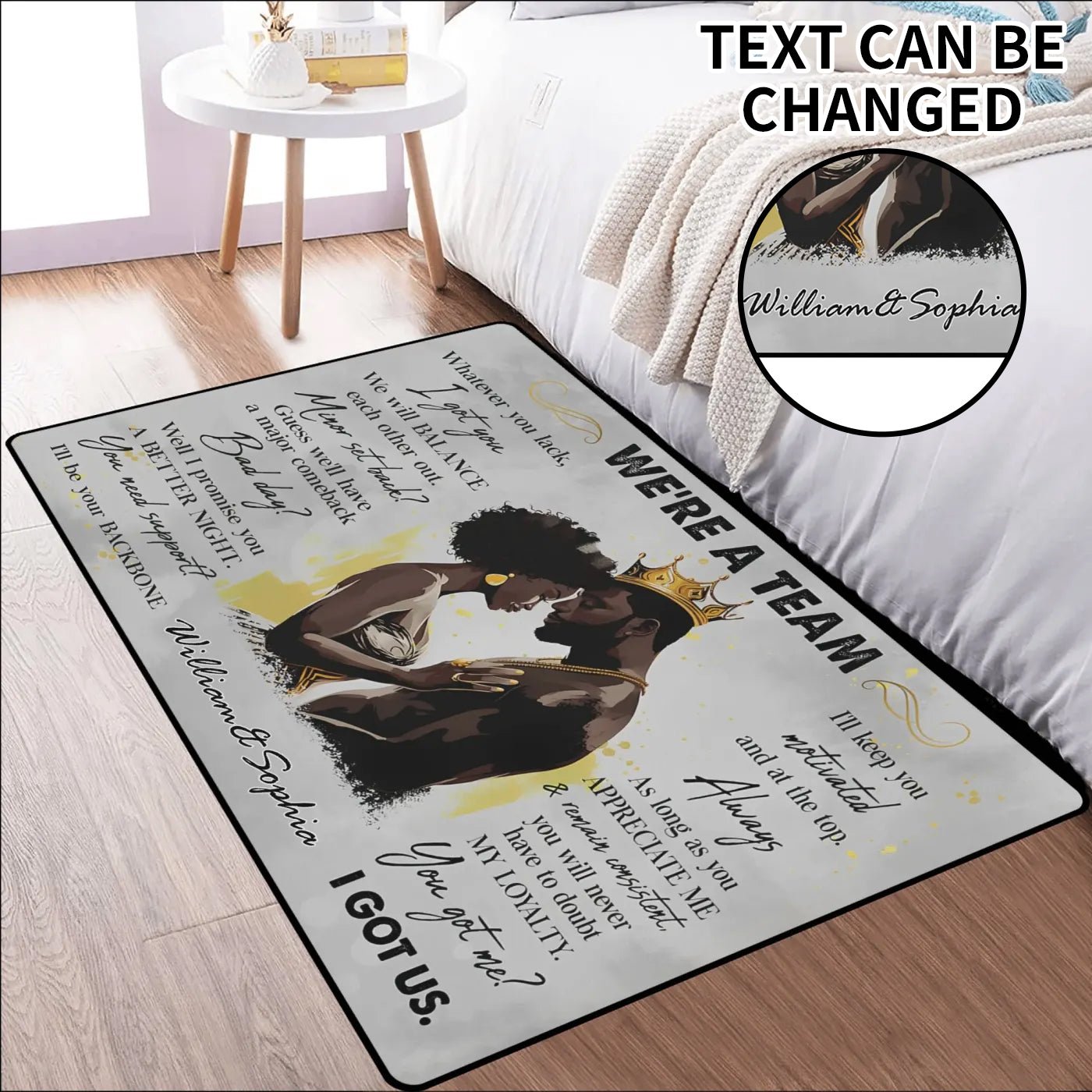Personalized Couple Rug • Custom Romantic Home Décor Gift - De Krys