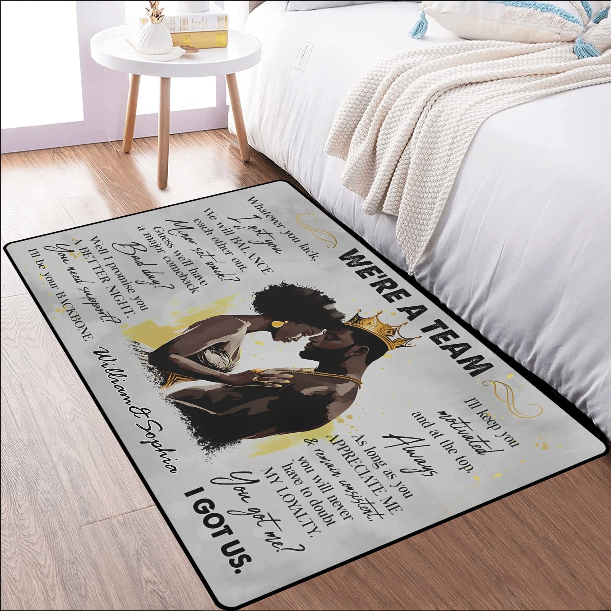Personalized Couple Rug • Custom Romantic Home Décor Gift - De Krys