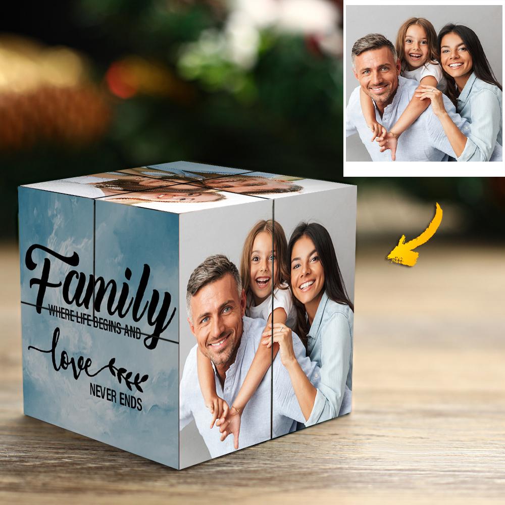 Personalized Family Photo Cube – 3D Memory Keepsake - De Krys