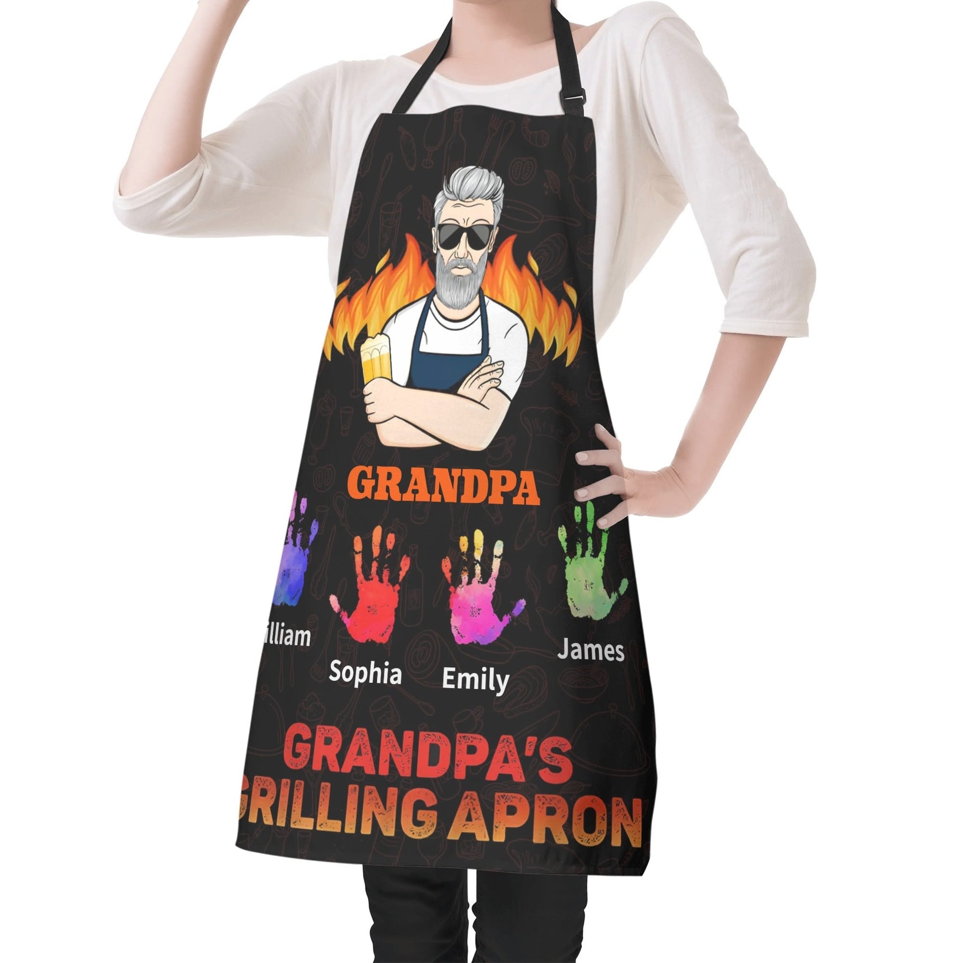 Personalized Grandpa Apron • Custom BBQ Grilling Gift - De Krys