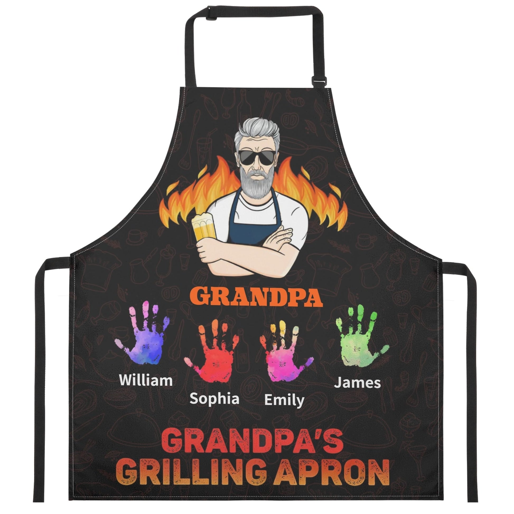 Personalized Grandpa Apron • Custom BBQ Grilling Gift - De Krys