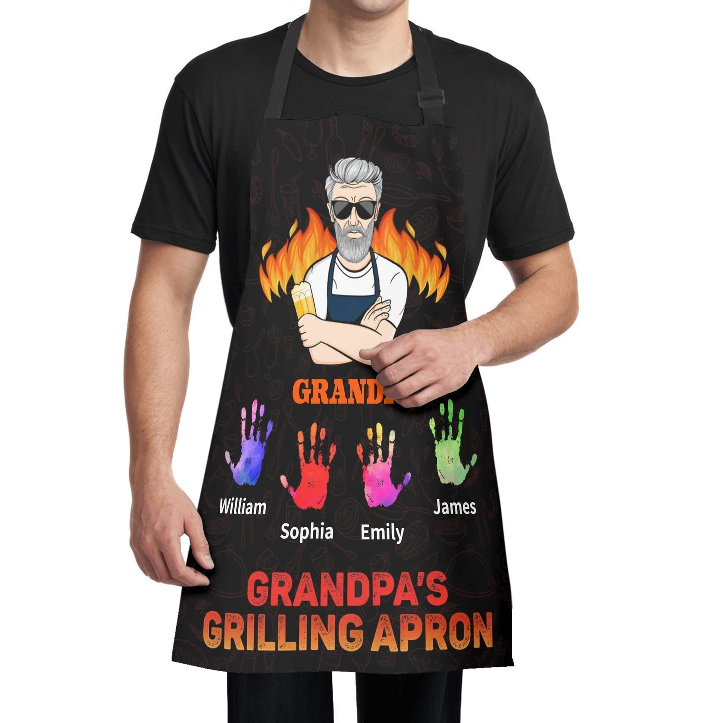 Personalized Grandpa Apron • Custom BBQ Grilling Gift - De Krys