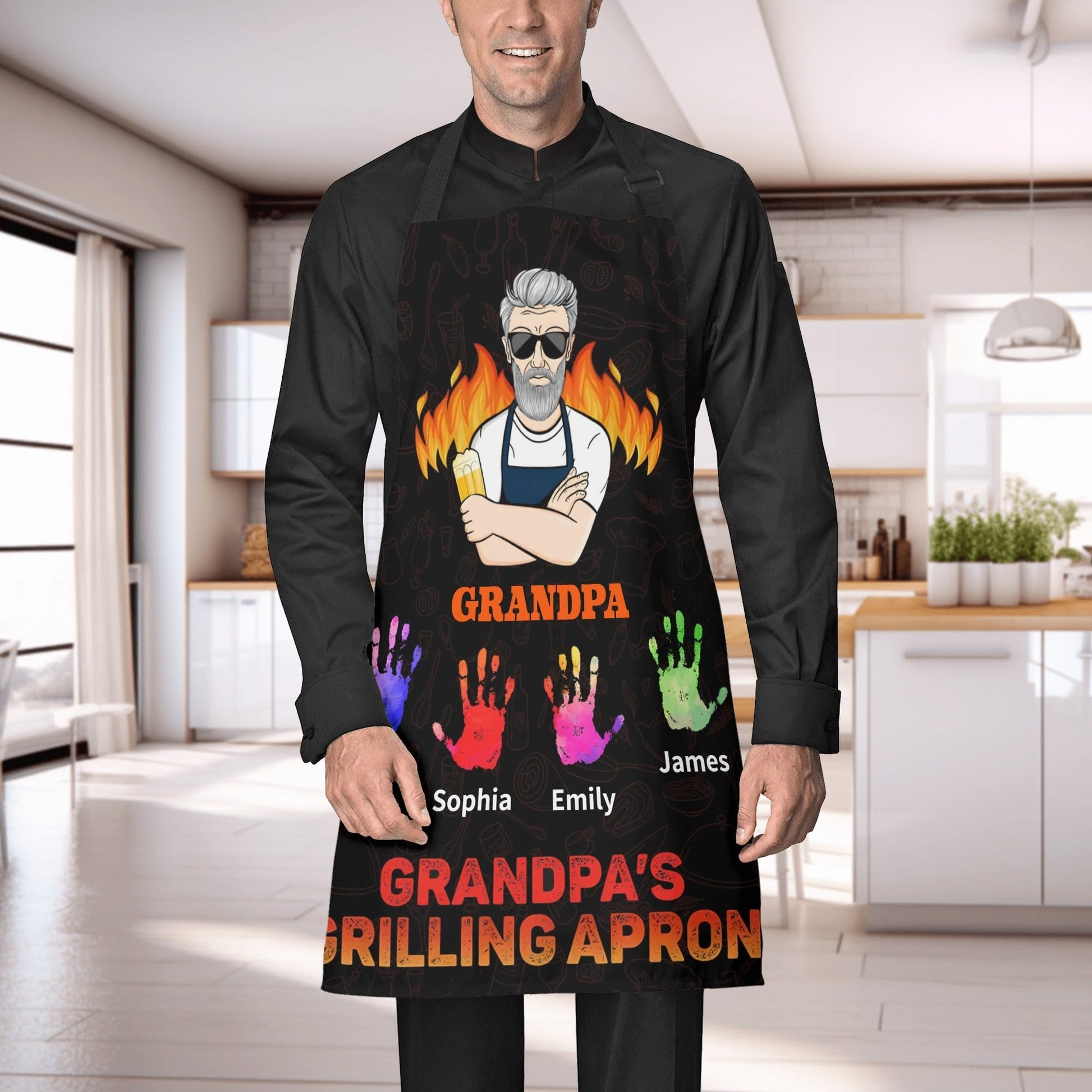 Personalized Grandpa Apron • Custom BBQ Grilling Gift - De Krys