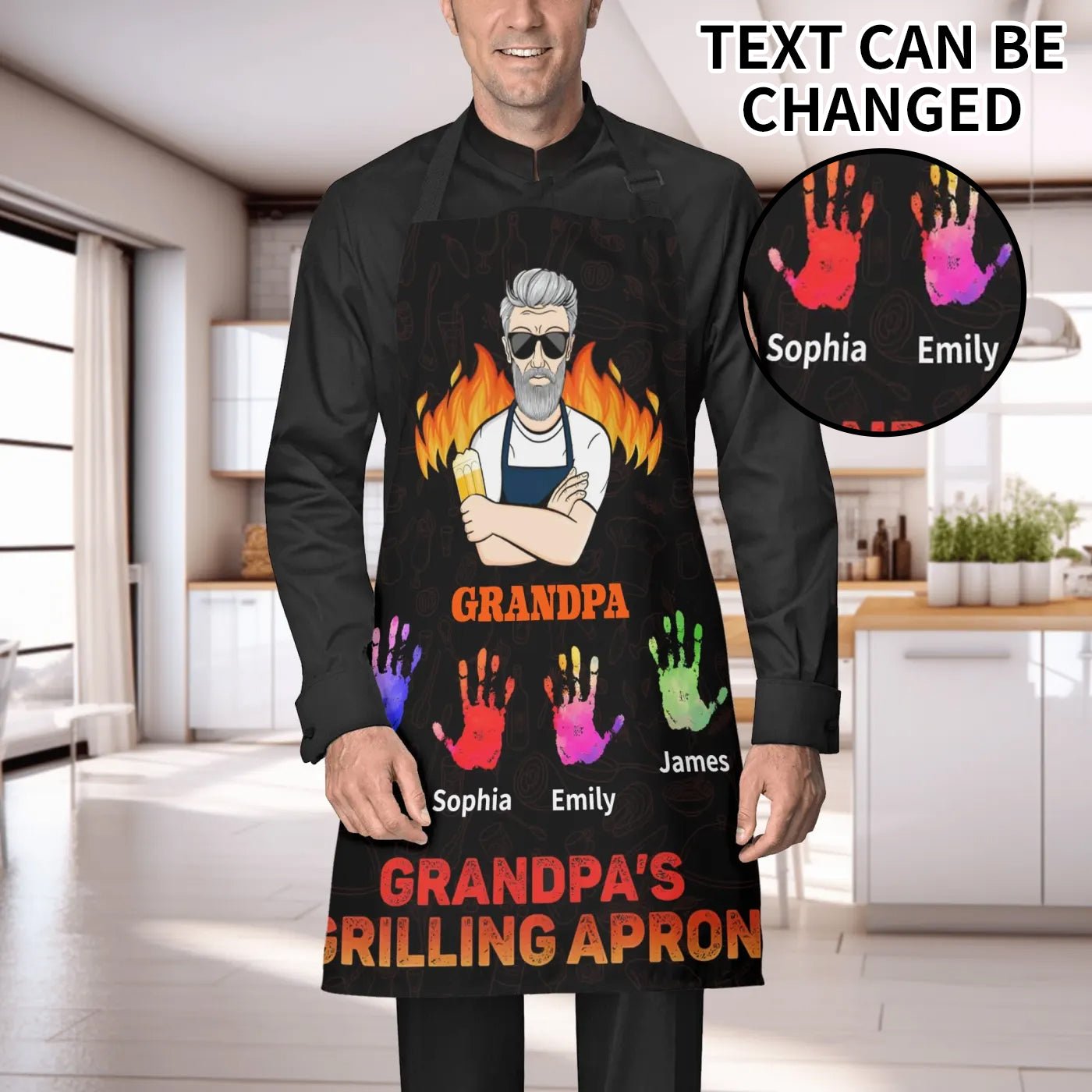 Personalized Grandpa Apron • Custom BBQ Grilling Gift - De Krys