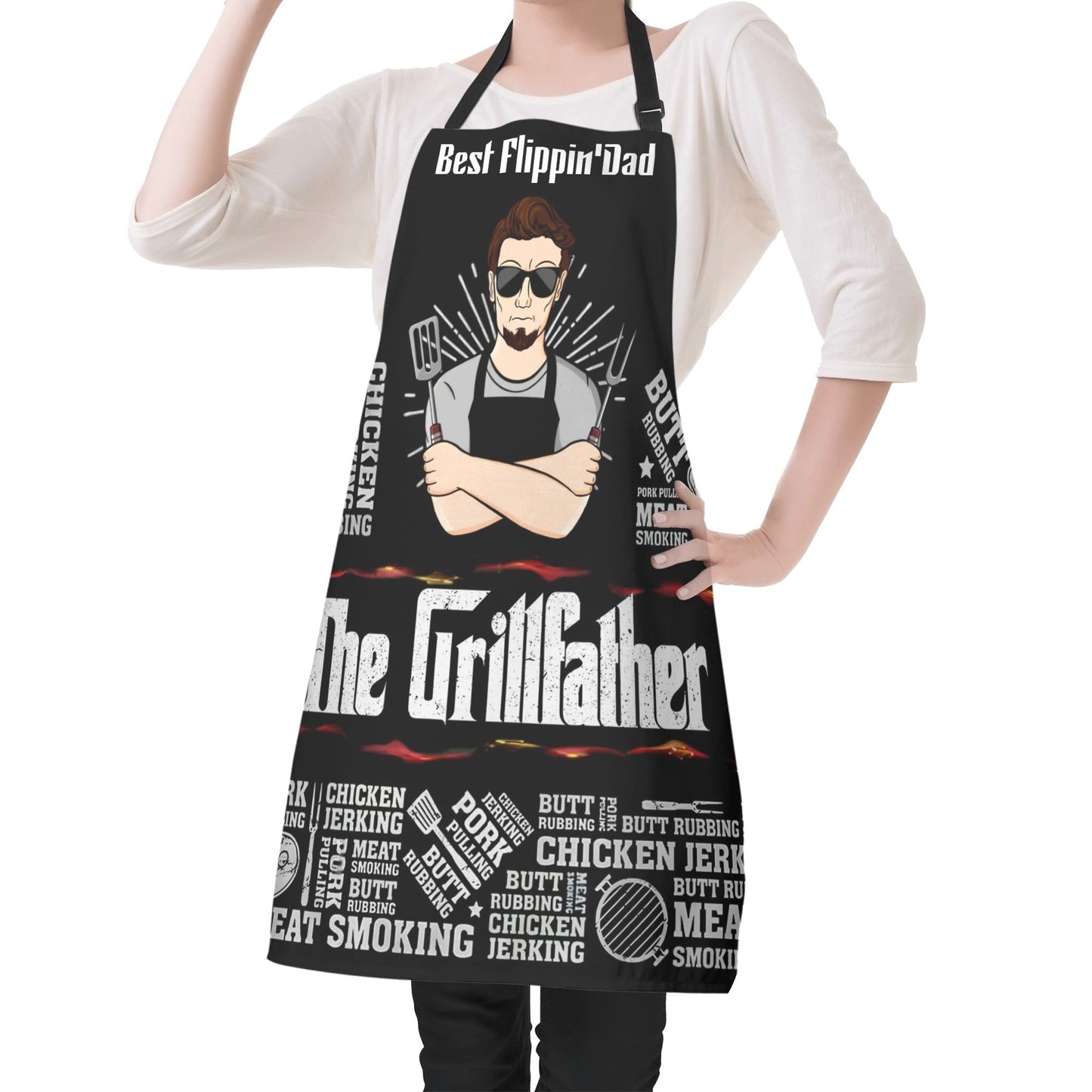 Personalized Grillfather Apron • Custom BBQ Cooking Gift - De Krys