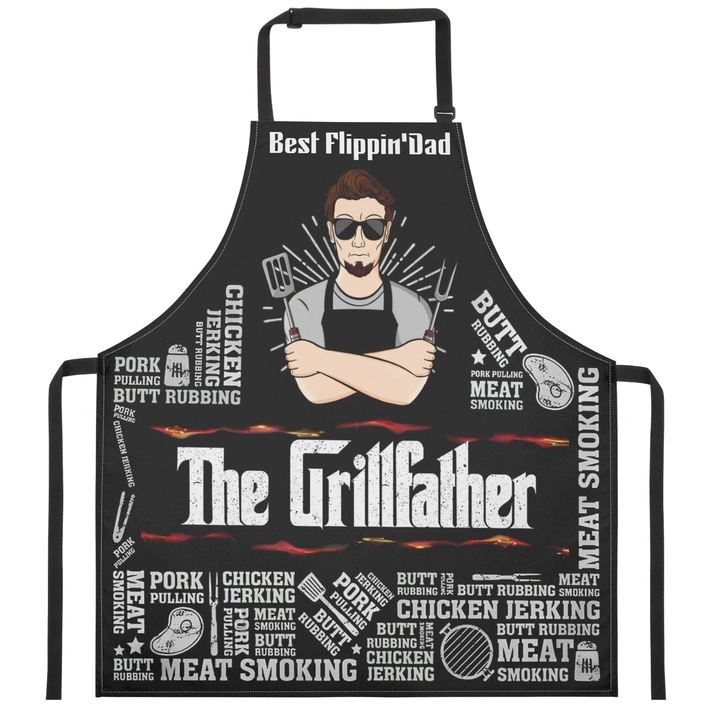 Personalized Grillfather Apron • Custom BBQ Cooking Gift - De Krys
