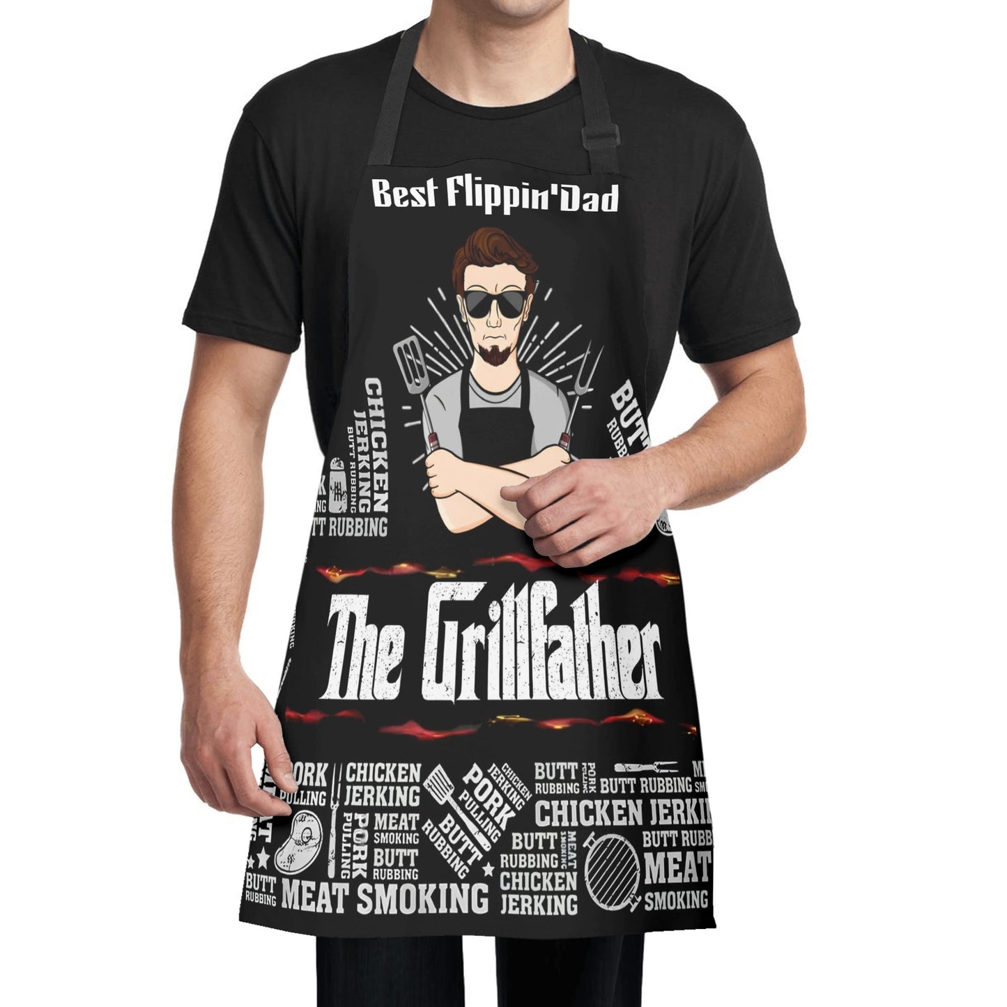 Personalized Grillfather Apron • Custom BBQ Cooking Gift - De Krys