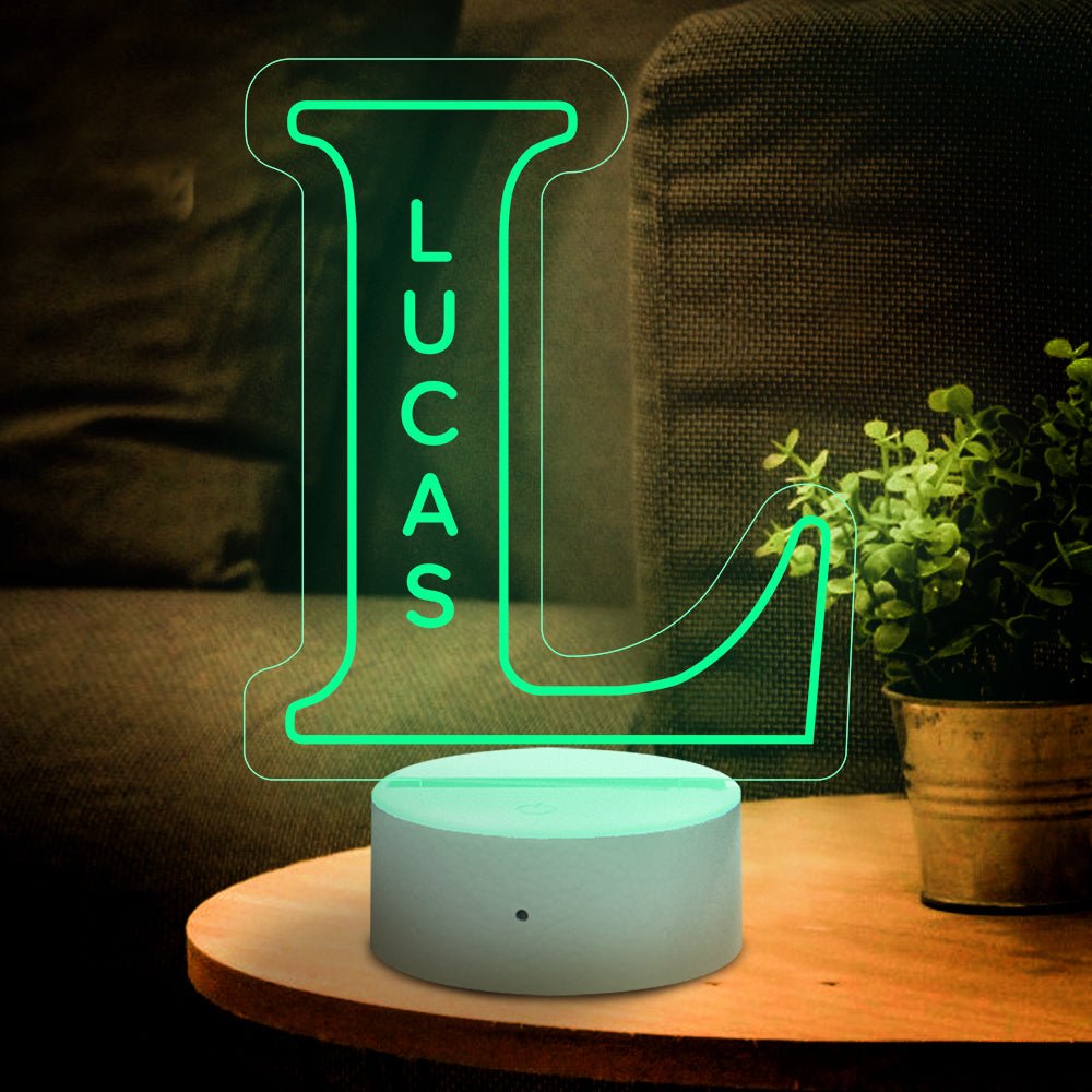 Personalized Initial LED Night Light – Custom Name Lamp - De Krys