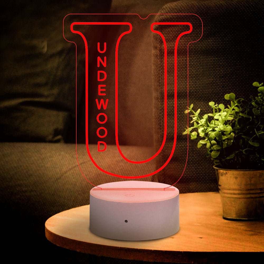 Personalized Initial LED Night Light – Custom Name Lamp - De Krys