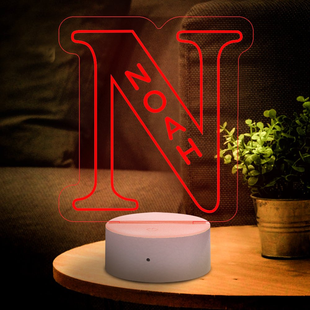 Personalized Initial LED Night Light – Custom Name Lamp - De Krys