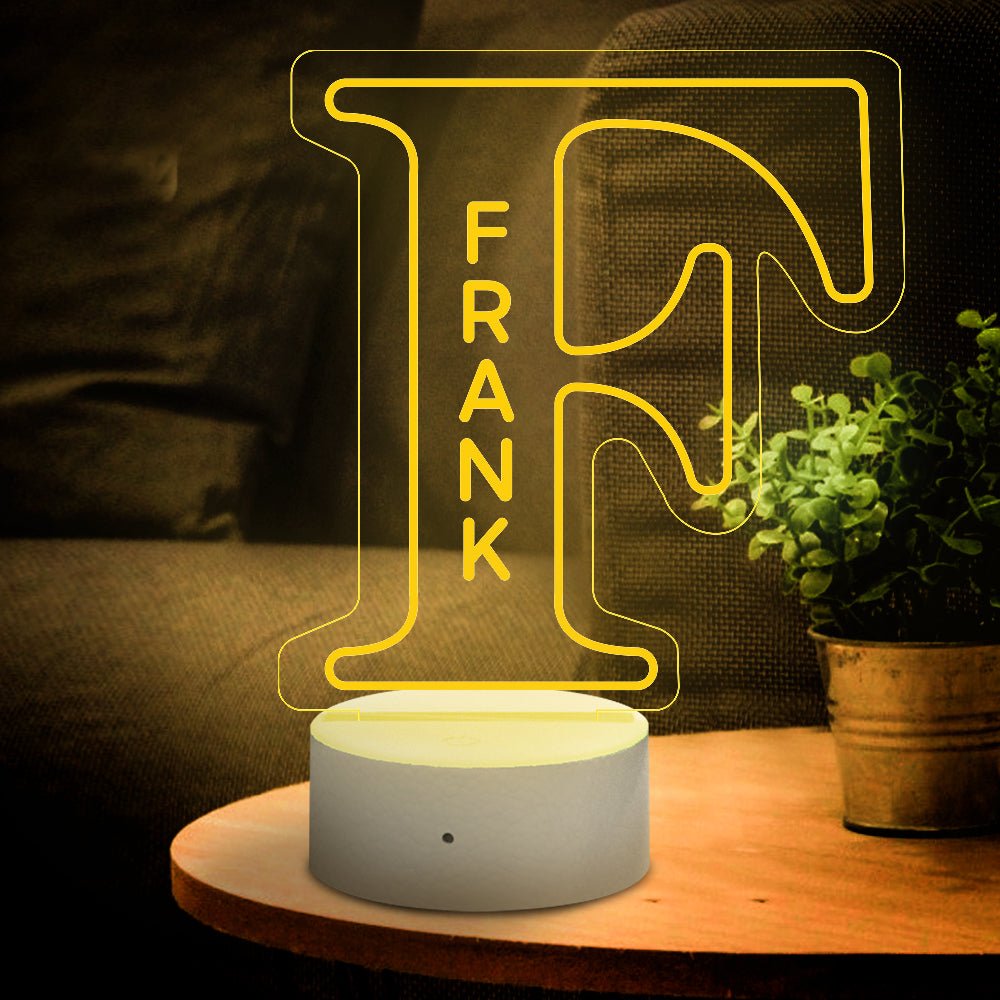 Personalized Initial LED Night Light – Custom Name Lamp - De Krys