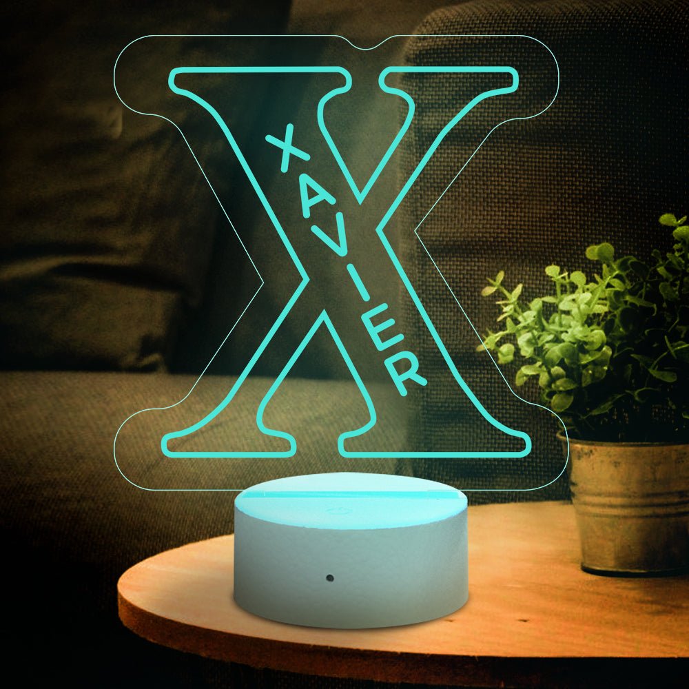 Personalized Initial LED Night Light – Custom Name Lamp - De Krys