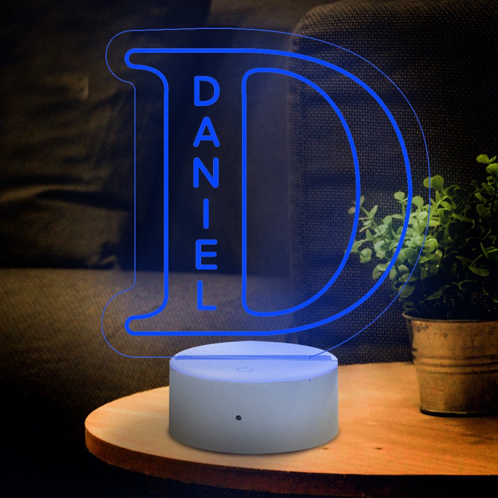 Personalized Initial LED Night Light – Custom Name Lamp - De Krys