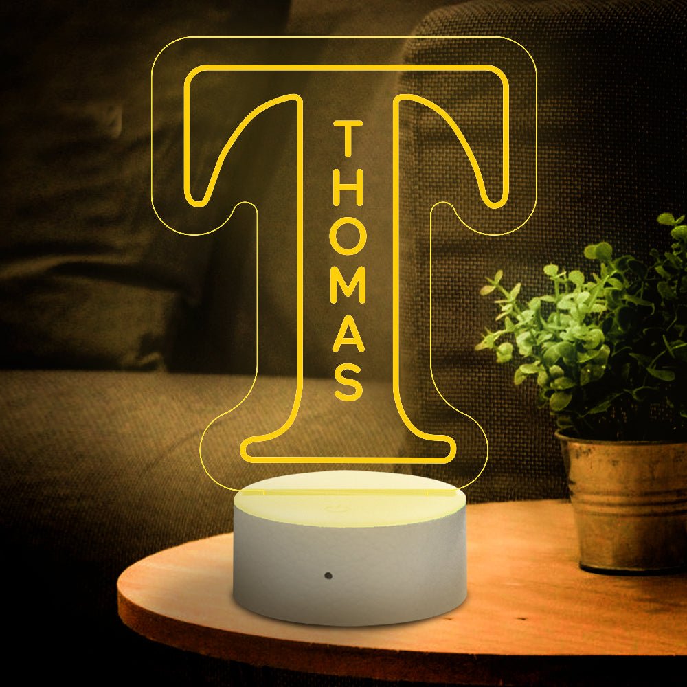 Personalized Initial LED Night Light – Custom Name Lamp - De Krys