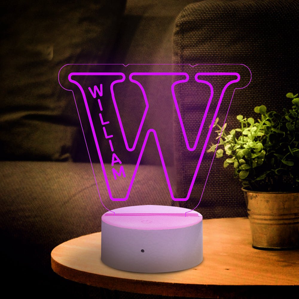 Personalized Initial LED Night Light – Custom Name Lamp - De Krys