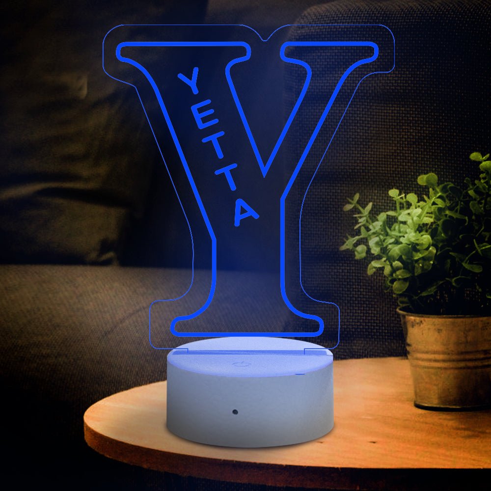 Personalized Initial LED Night Light – Custom Name Lamp - De Krys