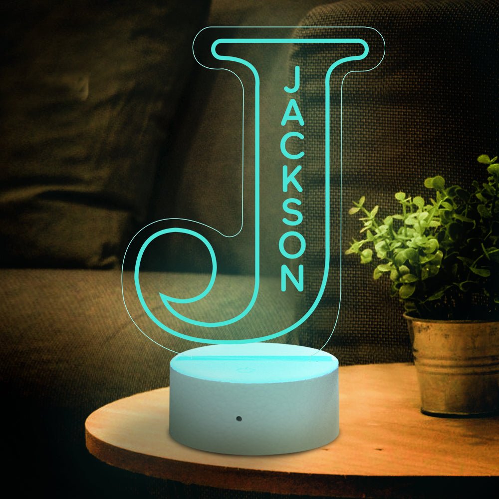 Personalized Initial LED Night Light – Custom Name Lamp - De Krys