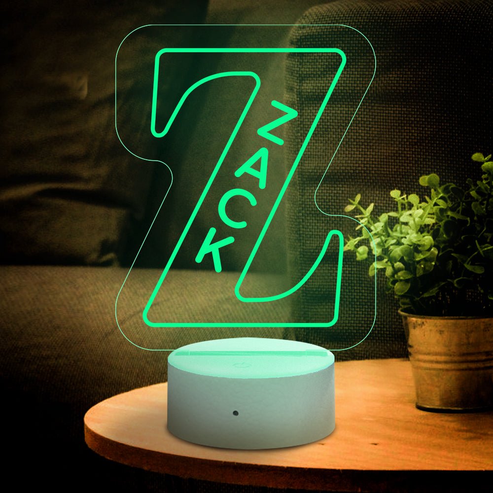 Personalized Initial LED Night Light – Custom Name Lamp - De Krys