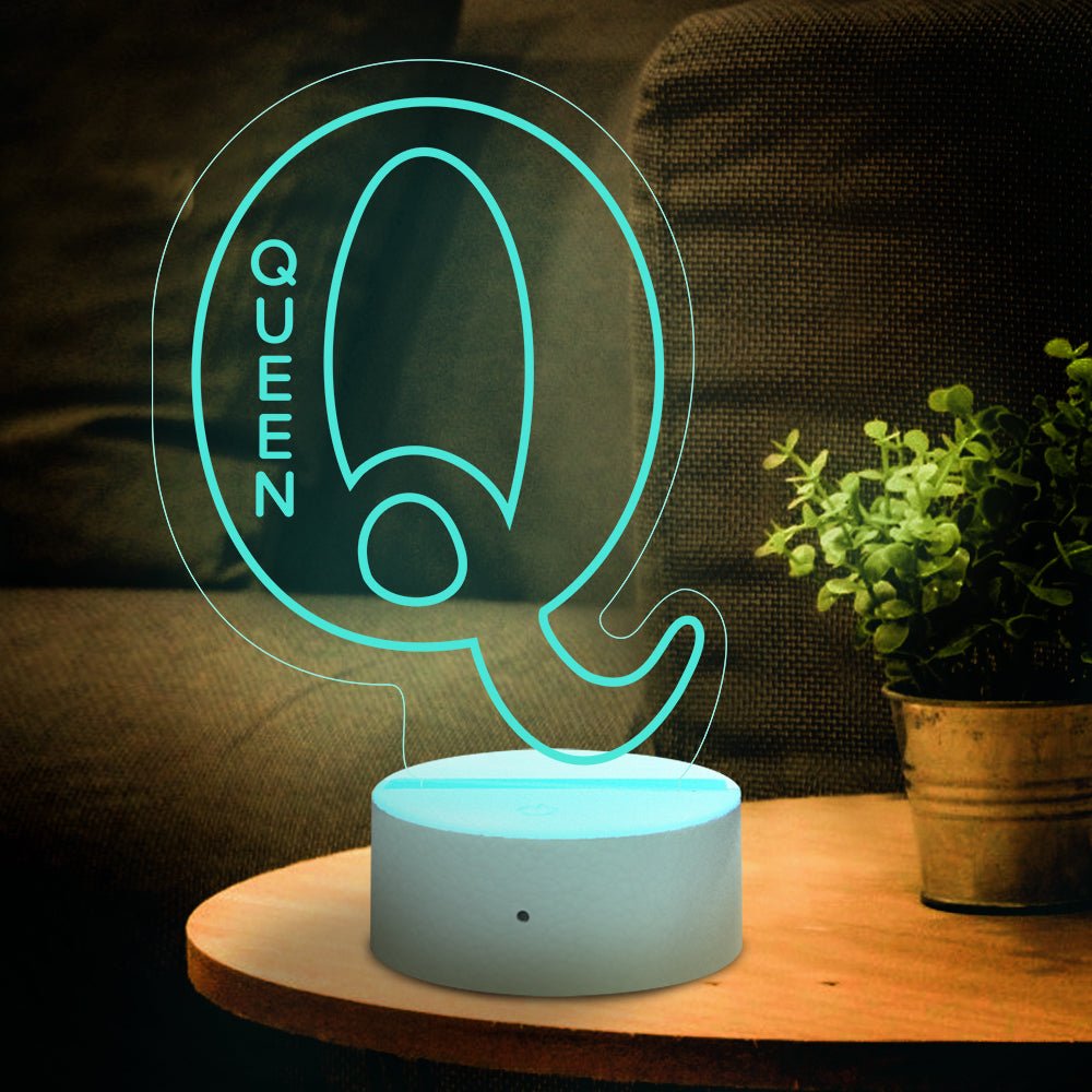 Personalized Initial LED Night Light – Custom Name Lamp - De Krys