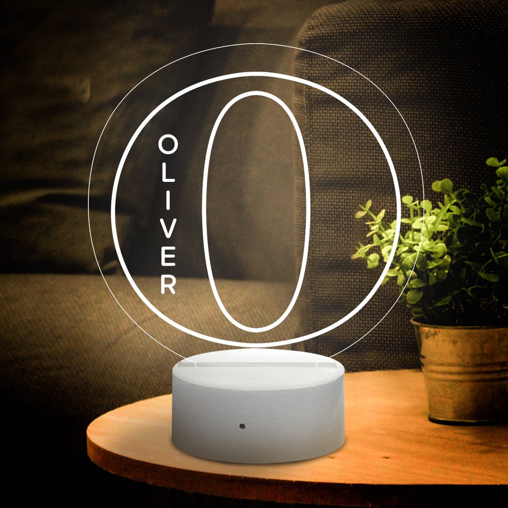 Personalized Initial LED Night Light – Custom Name Lamp - De Krys