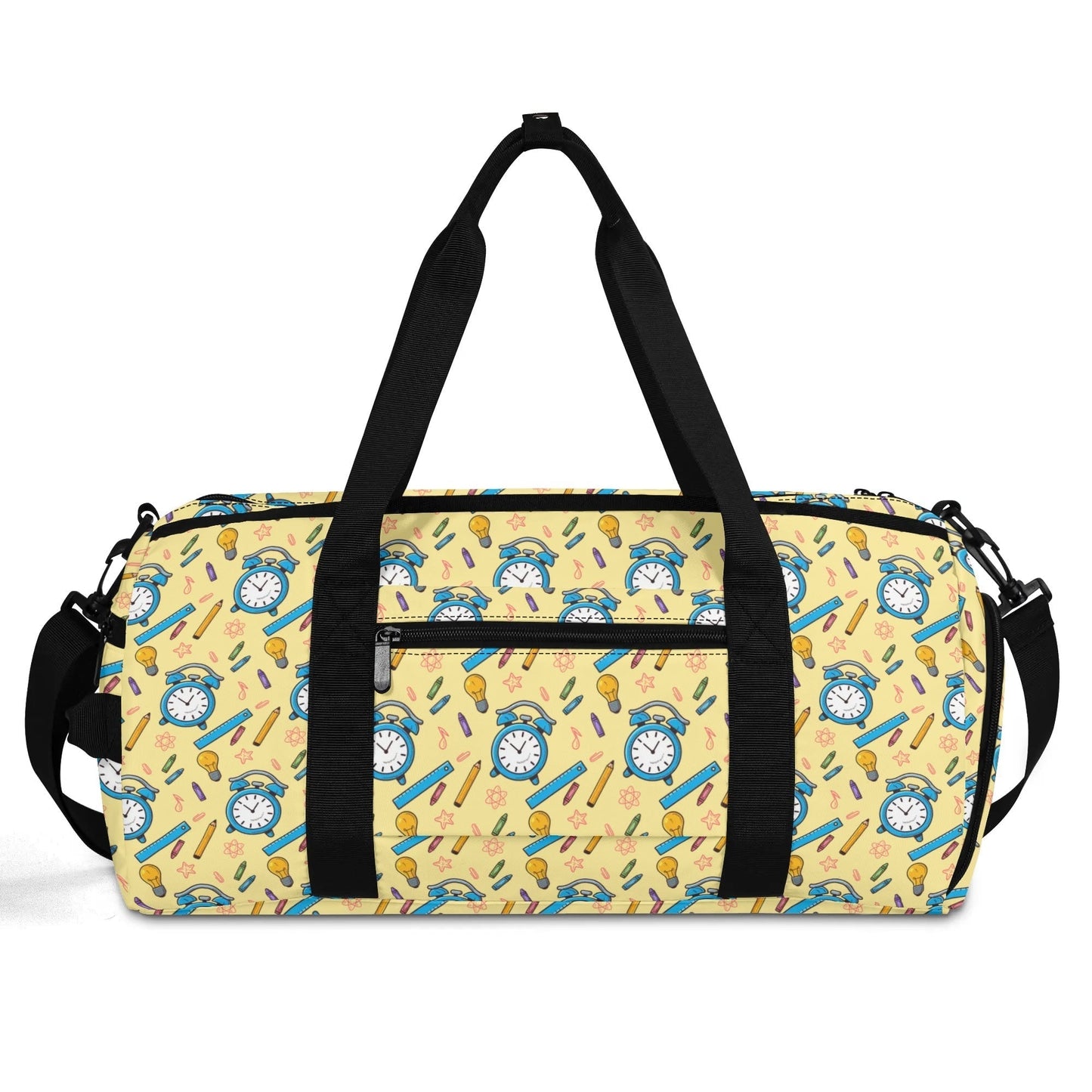 Personalized Kids Duffel Bag | Custom School Travel Bag with Apple & Pencil Theme - De Krys