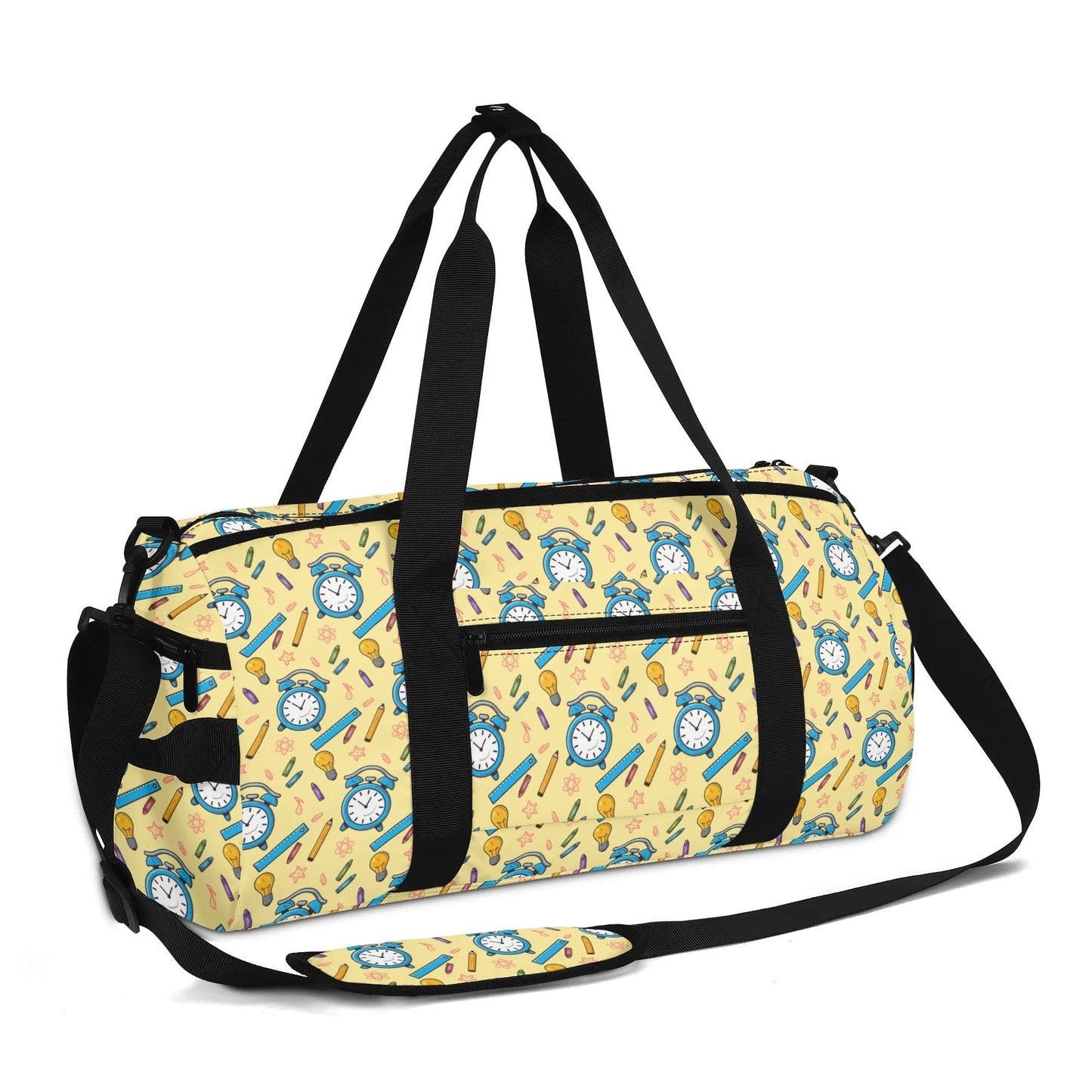 Personalized Kids Duffel Bag | Custom School Travel Bag with Apple & Pencil Theme - De Krys