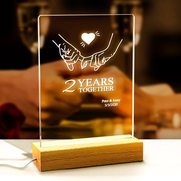 Personalized LED Night Light – Custom Anniversary Gift - De Krys
